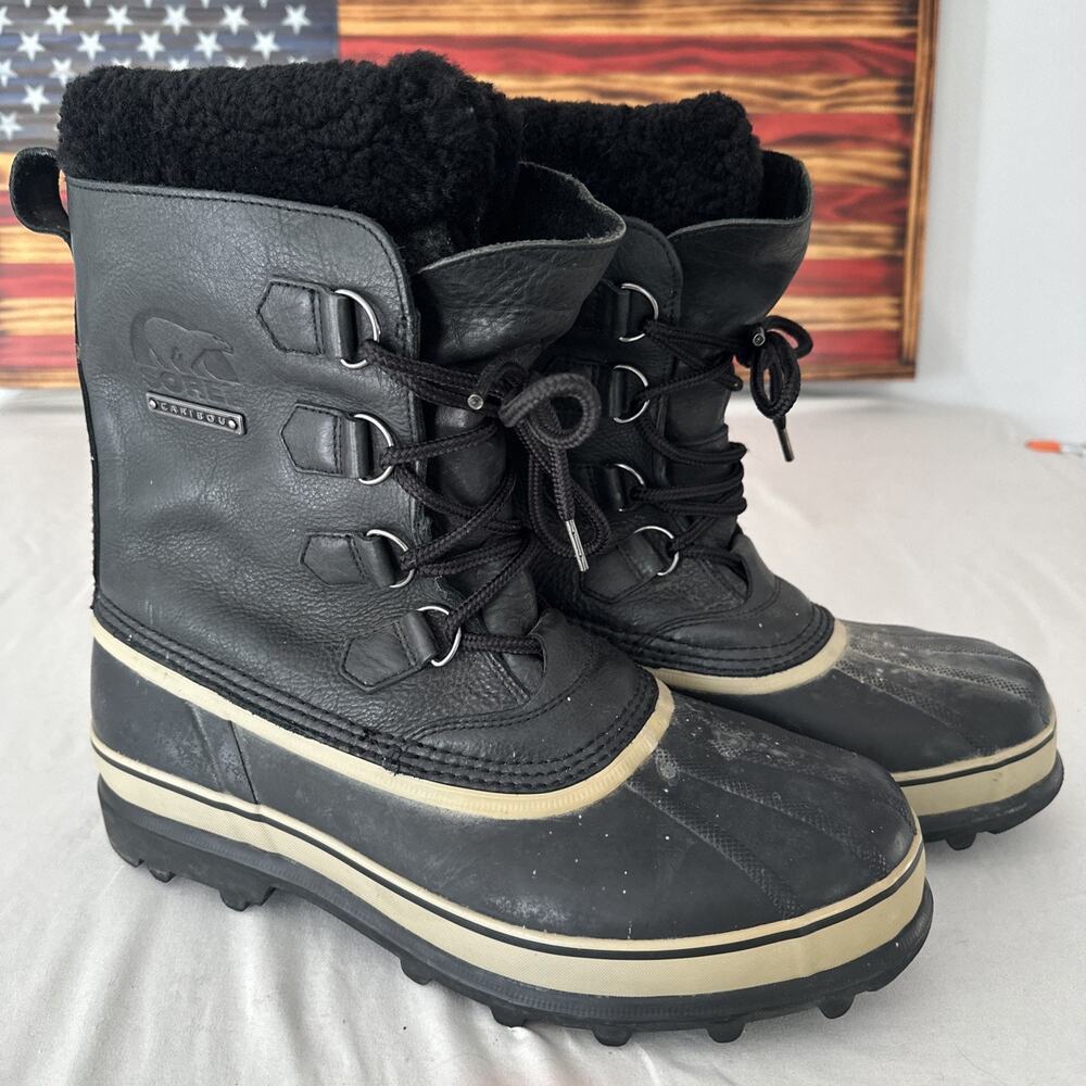 SOREL Caribou Reserve Black/Dark Stone Men's Winter Boots Size 13 NM0002-010